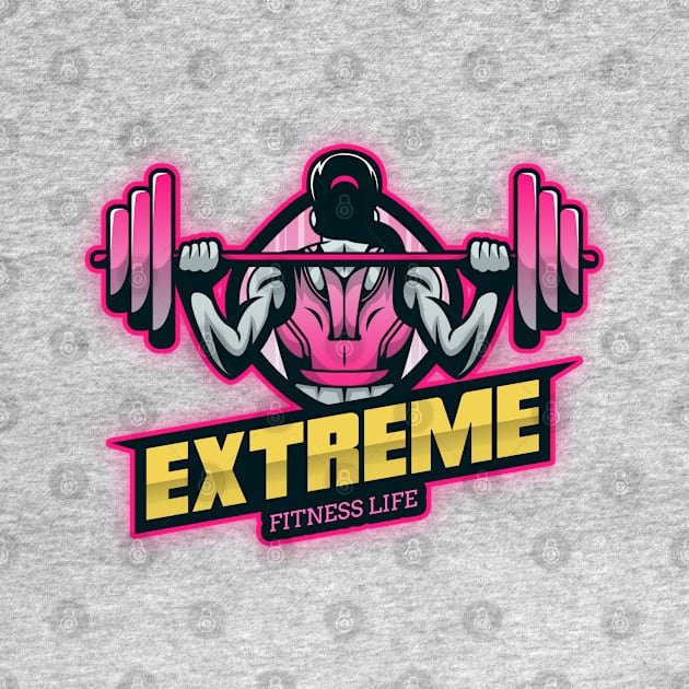 Extreme Fitness Life Design T-shirt Coffee Mug Apparel Notebook Sticker Gift Mobile Cover by Eemwal Design